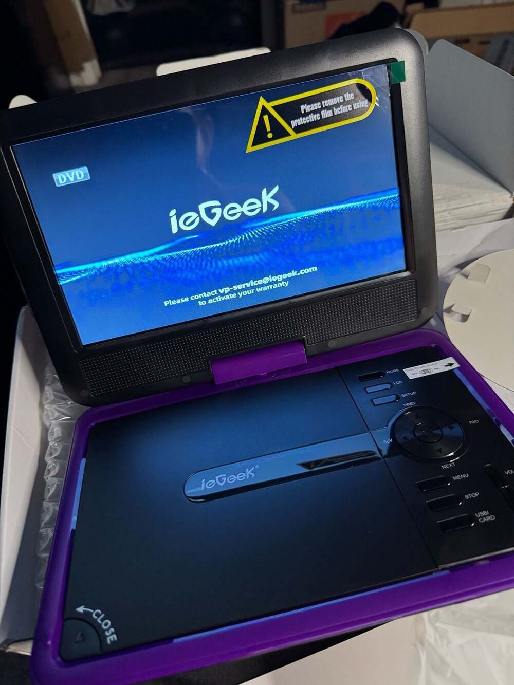 ieGeek 11.5" Portable DVD Player Purple